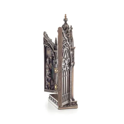 Bordstriptyk, tjänarens Jesu födelse i en katedral 22x11 cm med Veronese bronselektrolys, Christian Veronese 2 - grifon.se 