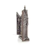 Table-top triptych, The Nativity of Jesus the Servant in a Cathedral 22x11cm with Veronese Bronze Electrolysis, Christian Verone