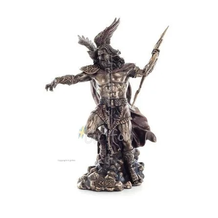 Zeus eller Zeus: himlens gud, blixt, lag, åska, med blixtbult 25 cm helkropp Veronese bronselektrolys Veronese 1 - grifon.se 