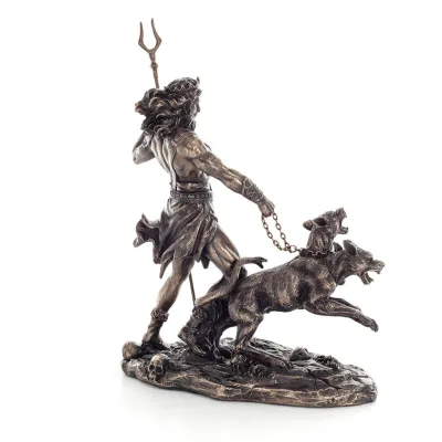 Pluto or Hades: the god of the underworld with cerberus 20x17.5cm Veronese Bronze Electrolysis Full Body Statue Veronese 4 - gri
