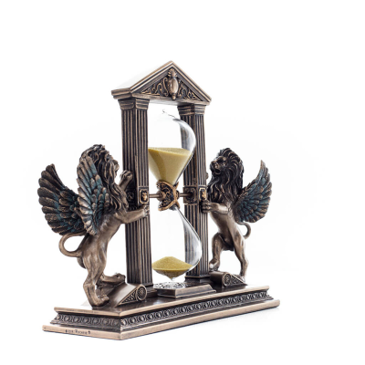 Lion: symbol of the virtues of a ruler, Hourglass 21x18cm Veronese Bronze Electrolysis Full Body Statue Veronese 3 - grifon.se 