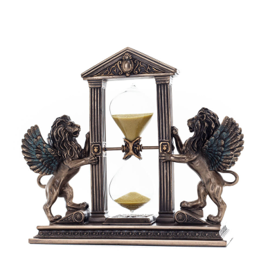 Lion: symbol of the virtues of a ruler, Hourglass 21x18cm Veronese Bronze Electrolysis Full Body Statue Veronese 4 - grifon.se 