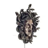 Medusa: The Wild-Eyed Mermaid in a Mask Wall-Mounted 37cm Full-Length Veronese Bronze Electrolytic Statue, Ancient Greece Verone