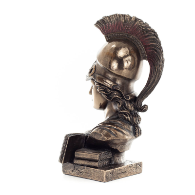 Athena or Athana or Athene: The goddess of wisdom with a helmet, book, and a 22.5 cm owl bust, statue Veronese 3 - grifon.se 