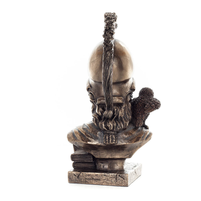 Athena or Athana or Athene: The goddess of wisdom with a helmet, book, and a 22.5 cm owl bust, statue Veronese 4 - grifon.se 