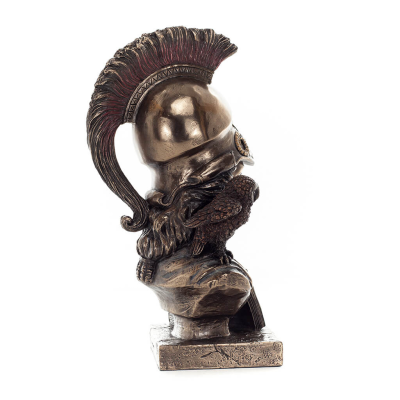 Athena or Athana or Athene: The goddess of wisdom with a helmet, book, and a 22.5 cm owl bust, statue Veronese 5 - grifon.se 