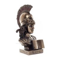 Athena or Athana or Athene: The goddess of wisdom with a helmet, book, and a 22.5 cm owl bust, statue Veronese 6 - grifon.se 