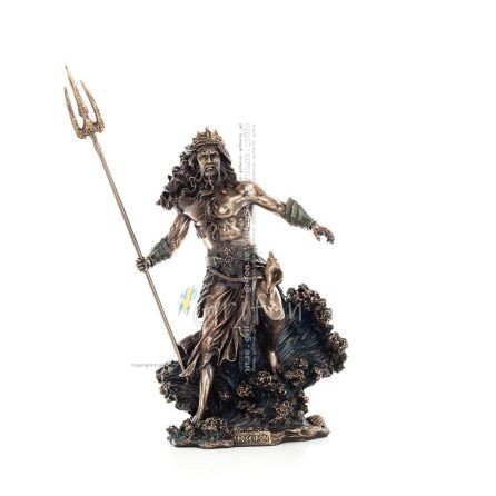 Poseidon: havets gud, jordbävningar, jorden, stormar och ord 50 cm Veronese brons galvaniserad helkroppsstaty Veronese 1 - grifo
