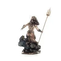 Poseidon: havets gud, jordbävningar, jorden, stormar och ord 50 cm Veronese brons galvaniserad helkroppsstaty Veronese 4 - grifo
