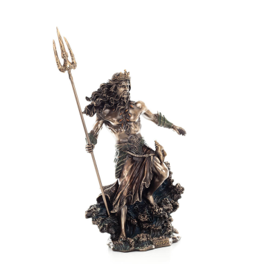 Poseidon: havets gud, jordbÃ¤vningar, jorden, stormar och ord 50 cm Veronese brons galvaniserad helkroppsstaty Veronese 6 - grifo