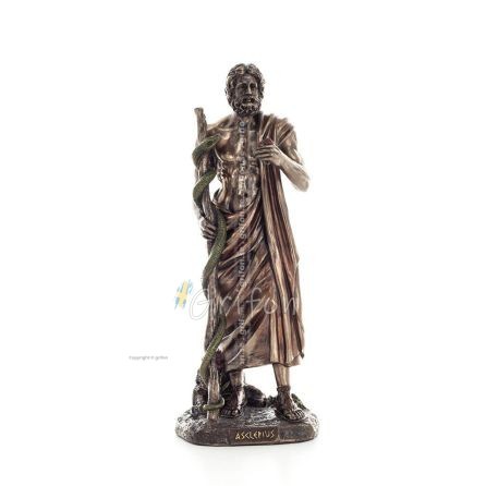 Asclepius: Medicinens gud, 29 cm Veronese Bronze Electrolysis Helkroppsstaty, antikens Grekland Veronese 1 - grifon.se