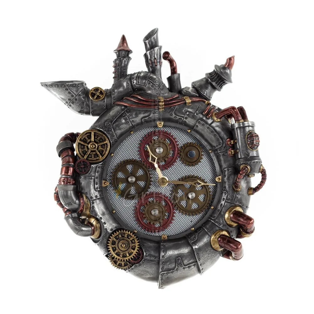 Väggklocka steampunk utblås 36x29cm Veronese brons elektrolys, Modernt dekorativt Veronese 1 - grifon.se 