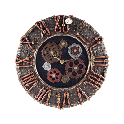 Steampunk Round Gear Clock 30x28.5cm Veronese Bronze Electrolysis, Modern Decorative Veronese 1 - grifon.se 