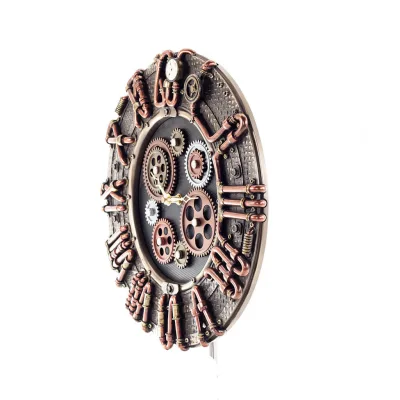 Steampunk Round Gear Clock 30x28.5cm Veronese Bronze Electrolysis, Modern Decorative Veronese 3 - grifon.se 