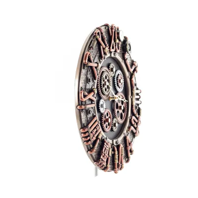 Steampunk Round Gear Clock 30x28.5cm Veronese Bronze Electrolysis, Modern Decorative Veronese 6 - grifon.se 