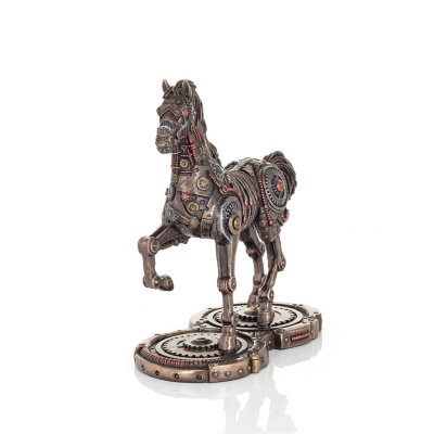 Horse or Equine, walking horse, Steampunk style, 24cm. Full-body statuette with bronze electroplating Veronese Veronese 2 - grif