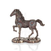 HÃ¤st eller Equine, gÃ¥ende hÃ¤st, Steampunk stil, 24 cm. Helkroppsstatyett med brons elektroplÃ¤tering Veronese Veronese 3 - grifon