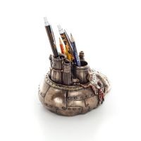 Skalle pennfodral 20x11,5 cm Veronese brons elektrolysstaty, modern dekorativ Veronese 4 - grifon.se 