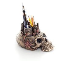 Skull pencil case 20x11.5cm Veronese Bronze Electrolysis statue, Modern Decorative Veronese 5 - grifon.se 