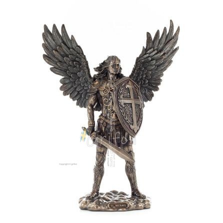 Archangel Michael: Godlike with Sword & Shield 27cm Veronese Bronze Electroplating Statue, Christian Veronese 1 - grifon.se