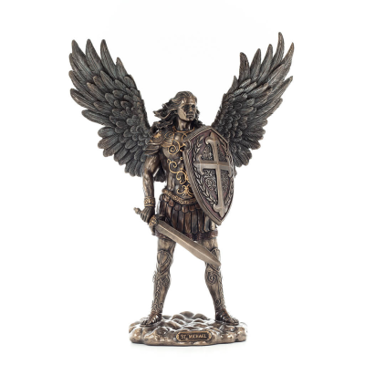 Archangel Michael: Godlike with Sword & Shield 27cm Veronese Bronze Electroplating Statue, Christian Veronese 1 - grifon.se 