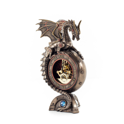 Dragon Table Clock 23x13cm Veronese Bronze Electrolysis, Modern Decorative Veronese 2 - grifon.se 