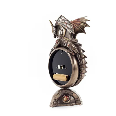 Dragon Table Clock 23x13cm Veronese Bronze Electrolysis, Modern Decorative Veronese 5 - grifon.se 