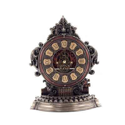 Ρολόι επιτραπέζιο γραφομηχανή steampunk 23,5χ18,5εκ Ηλεκτρόλυση μπρούτζου Veronese, Μοντέρνο Διακοσμητικό Βερονέζ 7 - grifon.se 