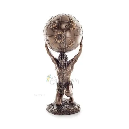 Atlas or Atlas, Titan: The Leader of the Titanids 212cm Full Length Veronese Bronze Electrolytic Statue, Ancient Greece Veronese
