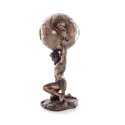 Atlas or Atlas, Titan: The Leader of the Titanids 212cm Full Length Veronese Bronze Electrolytic Statue, Ancient Greece Veronese