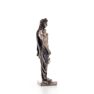 Apollo or Apollon, the god of music, light, and protector of the arts, 25cm full-body statue with bronze electrolysis by Verones