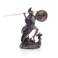Athena or Athene: The goddess of wisdom from ancient Greece, with a spear & shield ready for attack and an owl with Bronze Elect