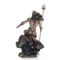 Poseidon: God of the Sea, Earthquakes, Earth, Storms and Reasons 20cm Veronese Bronze Electroplating Full Body Statue Veronese 3