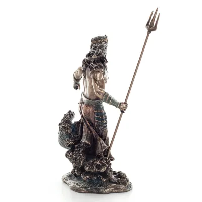 Poseidon: God of the Sea, Earthquakes, Earth, Storms and Reasons 20cm Veronese Bronze Electroplating Full Body Statue Veronese 4