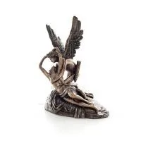 Amor och psyket: övervinner hinder för kärlek 19,6x18 cm helkroppselektrolytisk brons Veronese staty, antikens Grekland Veronese