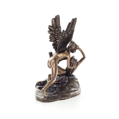Amor och psyket: övervinner hinder för kärlek 19,6x18 cm helkroppselektrolytisk brons Veronese staty, antikens Grekland Veronese