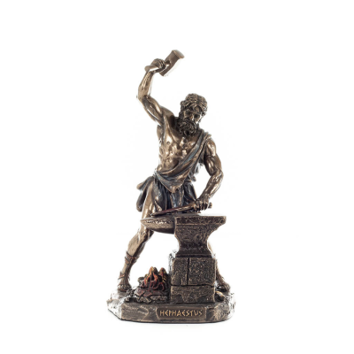 Hephaestus: God of Fire, Metallurgy, Heaven and Earth 22cm Veronese Bronze Electroplating Full Body Statue, Ancient Greece Veron