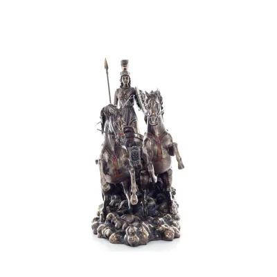 Αθηνά ή Αθάνα ή Αθήνη: Η θεά της σοφίας σε άρμα 22εκ σε άρμα με δόρυ και ασπίδα, Ολόσωμο άγαλμα με Ηλεκτρόλυση μπρούτζου Verones