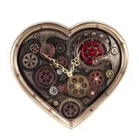 Steampunk Heart Gears Wall Clock 40x36.5cm Veronese Bronze Electrolysis, Modern Decorative Veronese 1 - grifon.se 