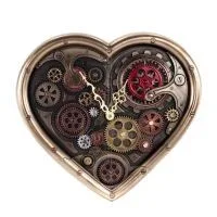 Steampunk Heart Gears Wall Clock 40x36.5cm Veronese Bronze Electrolysis, Modern Decorative Veronese 7 - grifon.se 