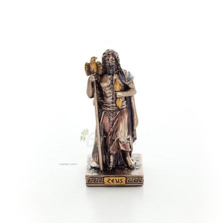 Zeus or Zeus: God of Sky, Lightning, Law, Thunder, Order, 8.5cm Veronese Electrolytic Bronze Full Body Statue Veronese 1 - grifo