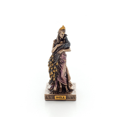 Hera: wife of Zeus, daughter of Cronus and Rhea. Goddess of Marriage 8.5cm Veronese Bronze Electrolysis Full Body Statue Verones