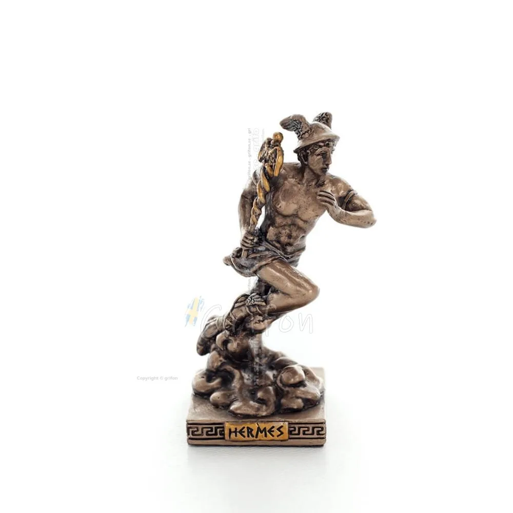 Mercury: The Messenger of the Gods, 8.7cm Veronese Bronze Electroplating Full Body Statue, Ancient Greece Veronese 1 - grifon.se