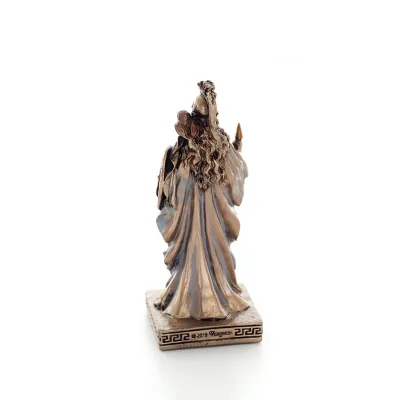 Athena eller Athene: Vishetens gudinna 9 cm med spjut, sköld, hjälm och uggla med Veronese brons elektrolys, miniatyr Veronese 3