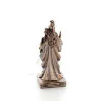 Athena or Athene: The goddess of wisdom 9cm with a spear, shield, helmet, and owl with Veronese Bronze Electrolysis, miniature V