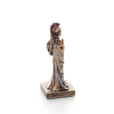 Athena eller Athene: Vishetens gudinna 9 cm med spjut, skÃ¶ld, hjÃ¤lm och uggla med Veronese brons elektrolys, miniatyr Veronese 4