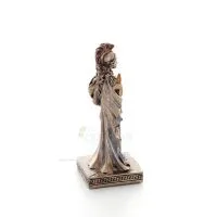 Athena or Athene: The goddess of wisdom 9cm with a spear, shield, helmet, and owl with Veronese Bronze Electrolysis, miniature V