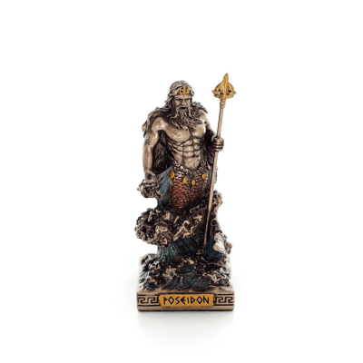 Neptunus: havets gud, jordbävningar, jorden, stormar och ord 9 cm Veronese brons galvaniserad helkroppsstaty Veronese 1 - grifon
