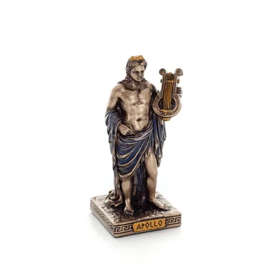 Apollo or Apollon, the god of music, light, protector of the arts 9cm Full-body statue with Electrolysis bronze Veronese Verones
