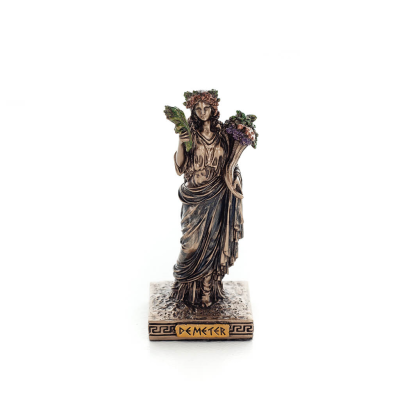 Demeter: The Goddess of Agriculture, Harvest, Fertility 9cm Veronese Bronze Electrolysis Full Body Statue, Ancient Greece Verone